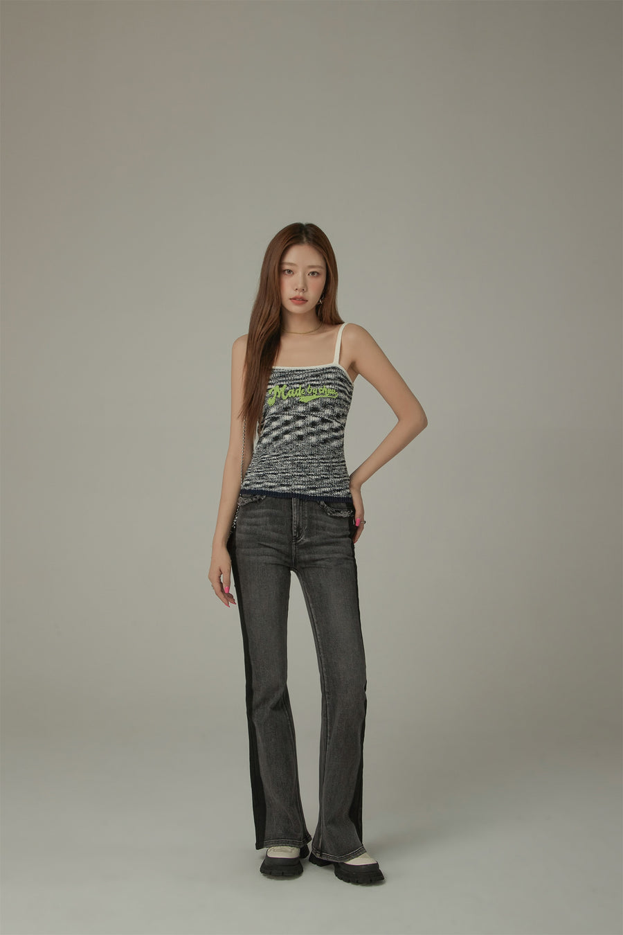 CHUU Logo Knit Sleeveless Top