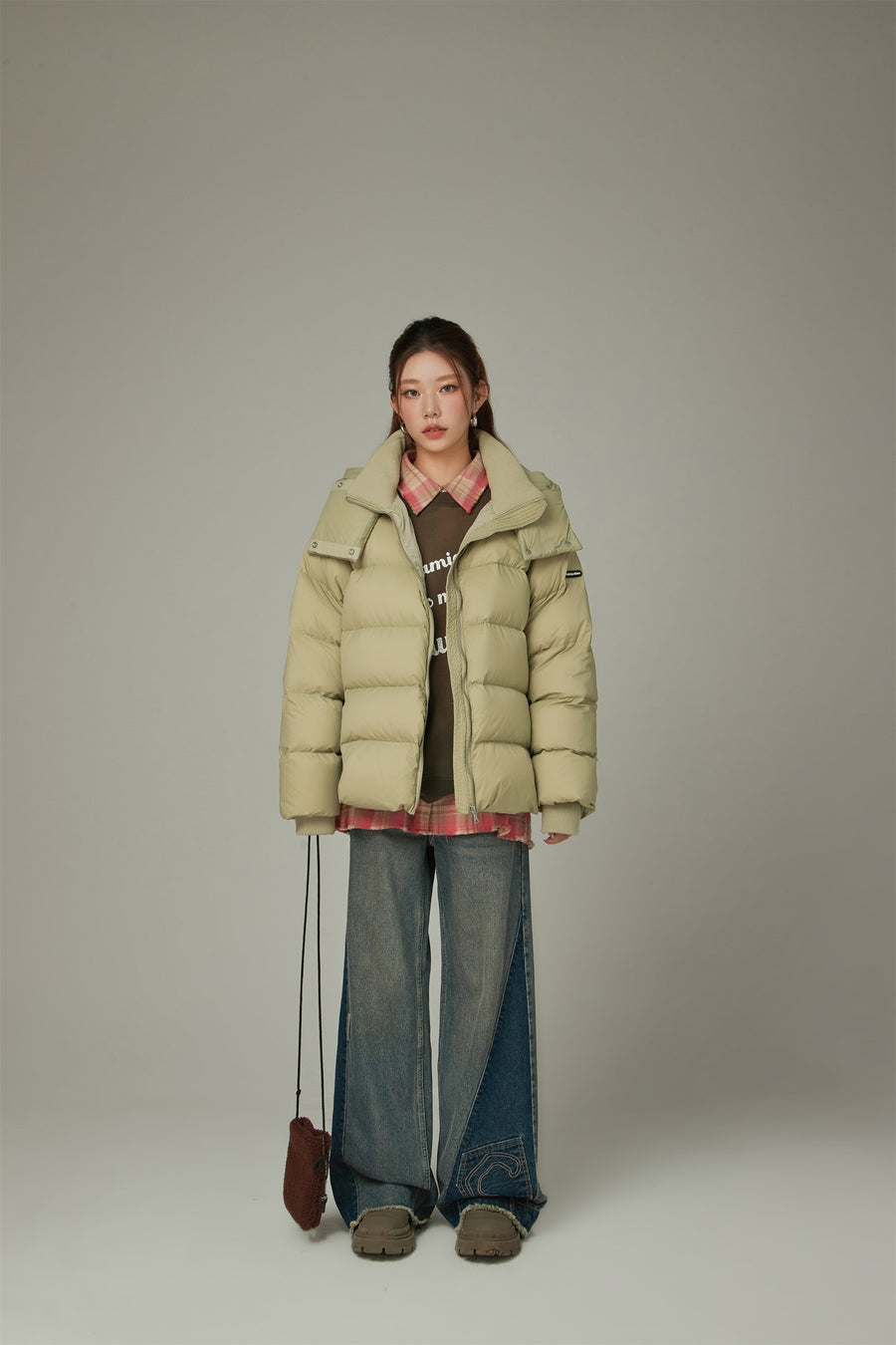 CHUU Solid Hooded Padded Jacket