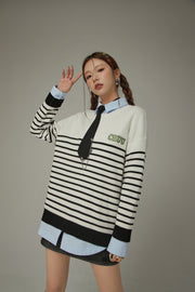 Stripe Long Sleeve Knit Sweater