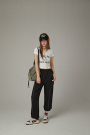 Elastic Waist Loose Jogger Pants