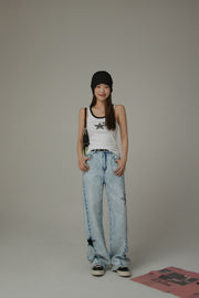 Chuu Star Center Basic Sleeveless T-Shirt