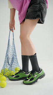 Logo Color Ribbed High Socks