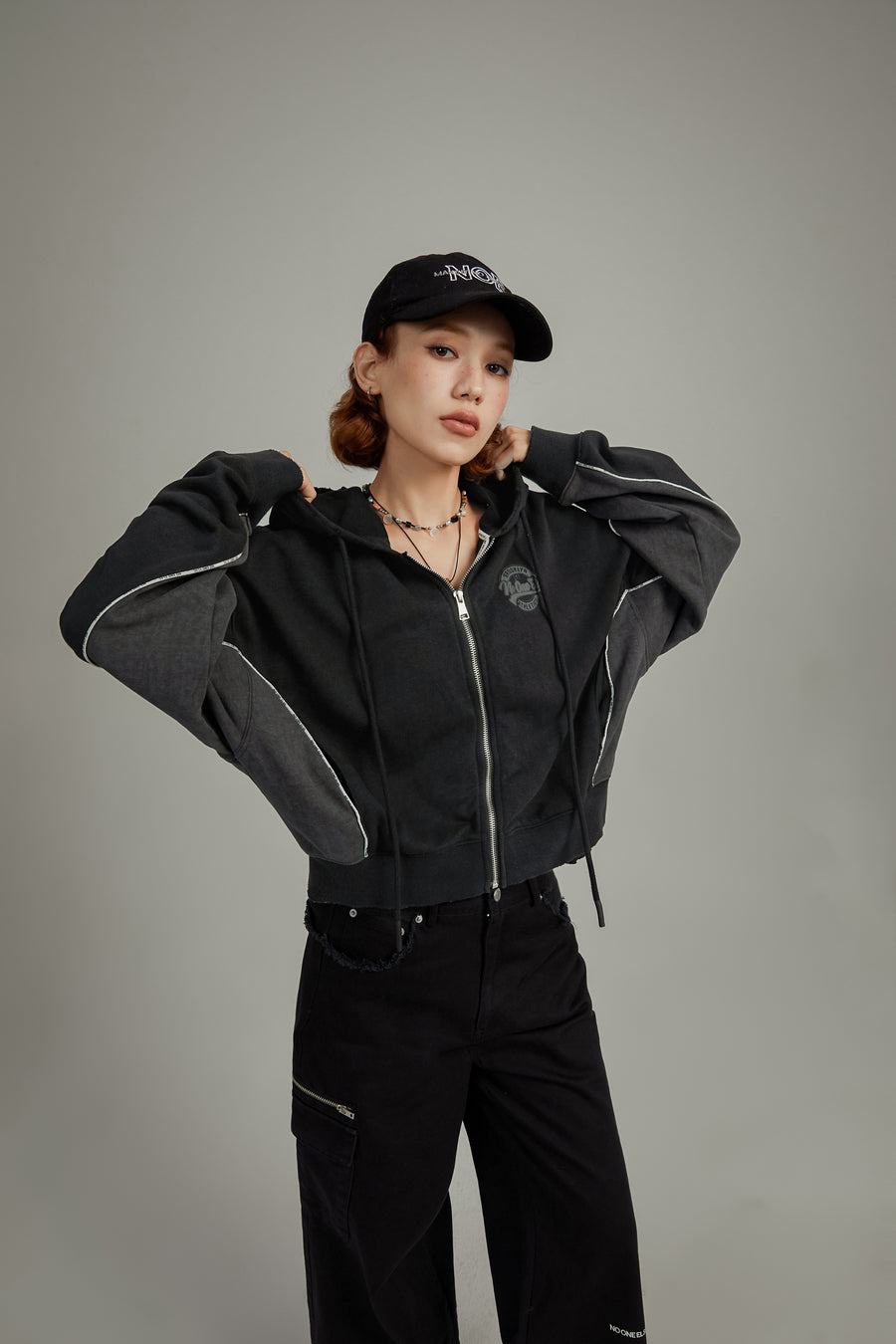 CHUU Color Matching Loose Fit Hoodie