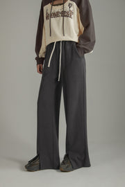 Slit Sweatpants Wide Pants