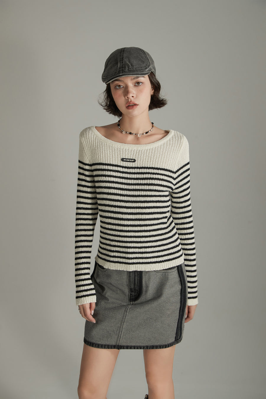 CHUU Simple Stripe Knit Sweater