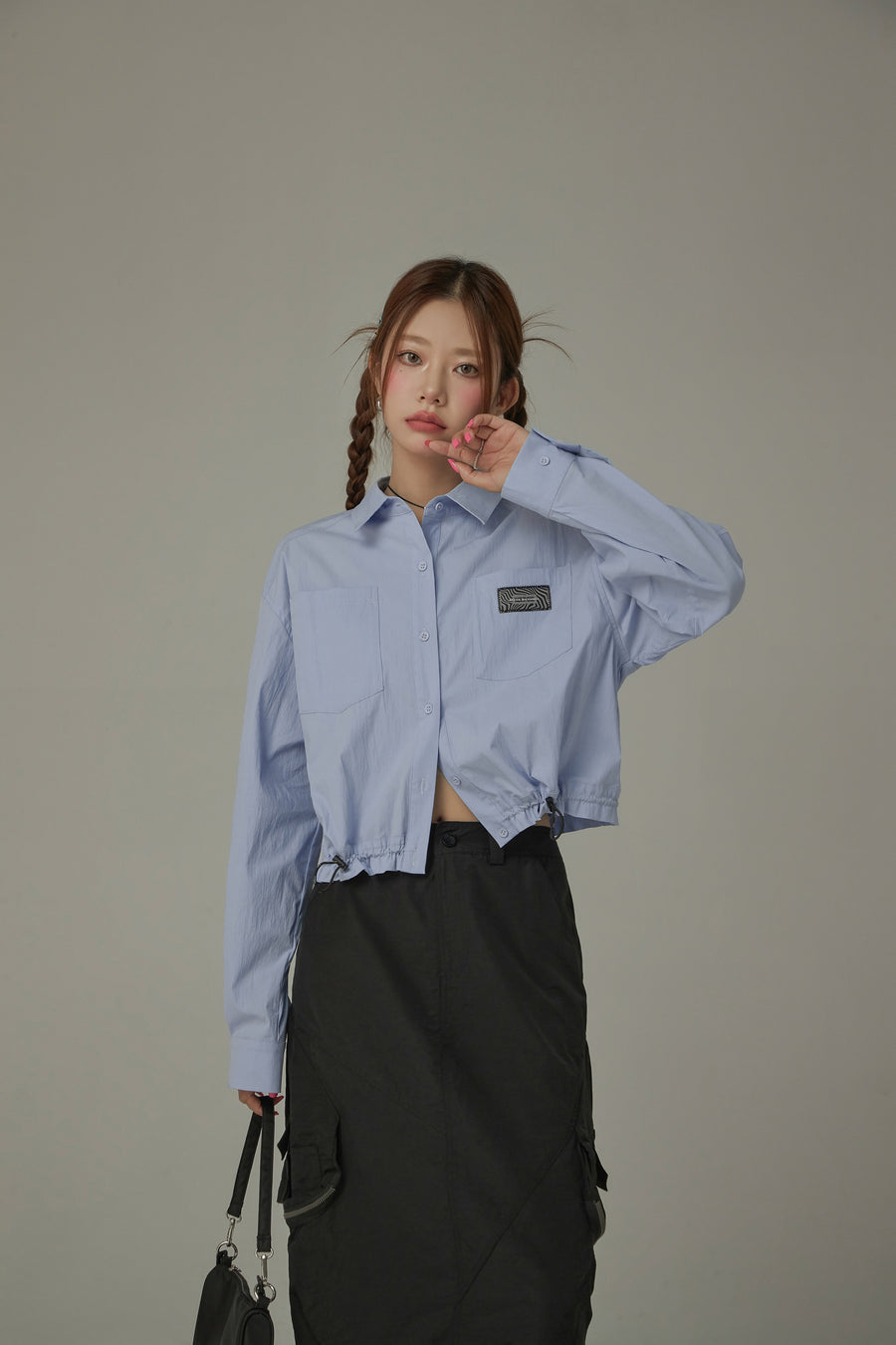 CHUU Drawstring Pocket Classic Shirt