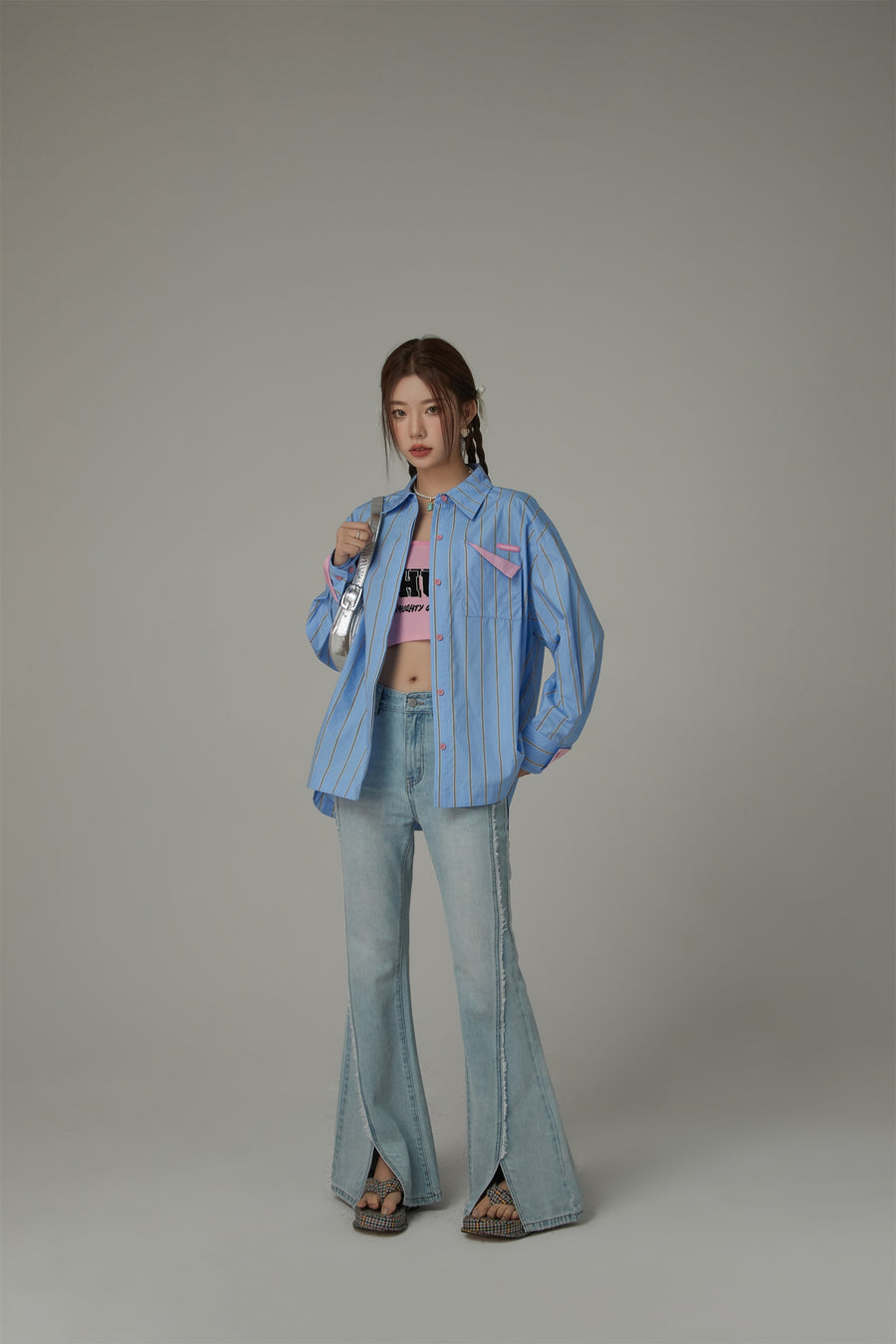 CHUU Striped Loose Fit Long Sleeve Shirt