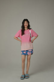 Printed Gradient Short Sleeve T-Shirt