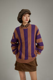 Vintage Color Scheme Stripe Knit Sweater