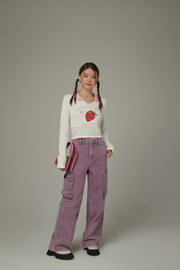 Strawberry Crop Knit Top