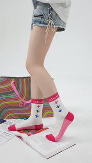 Colored Pixel High Socks