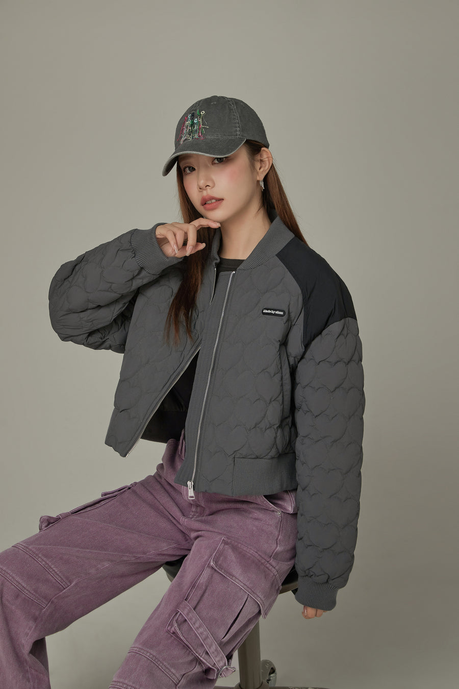 CHUU Heart Quilted Padded Jacket