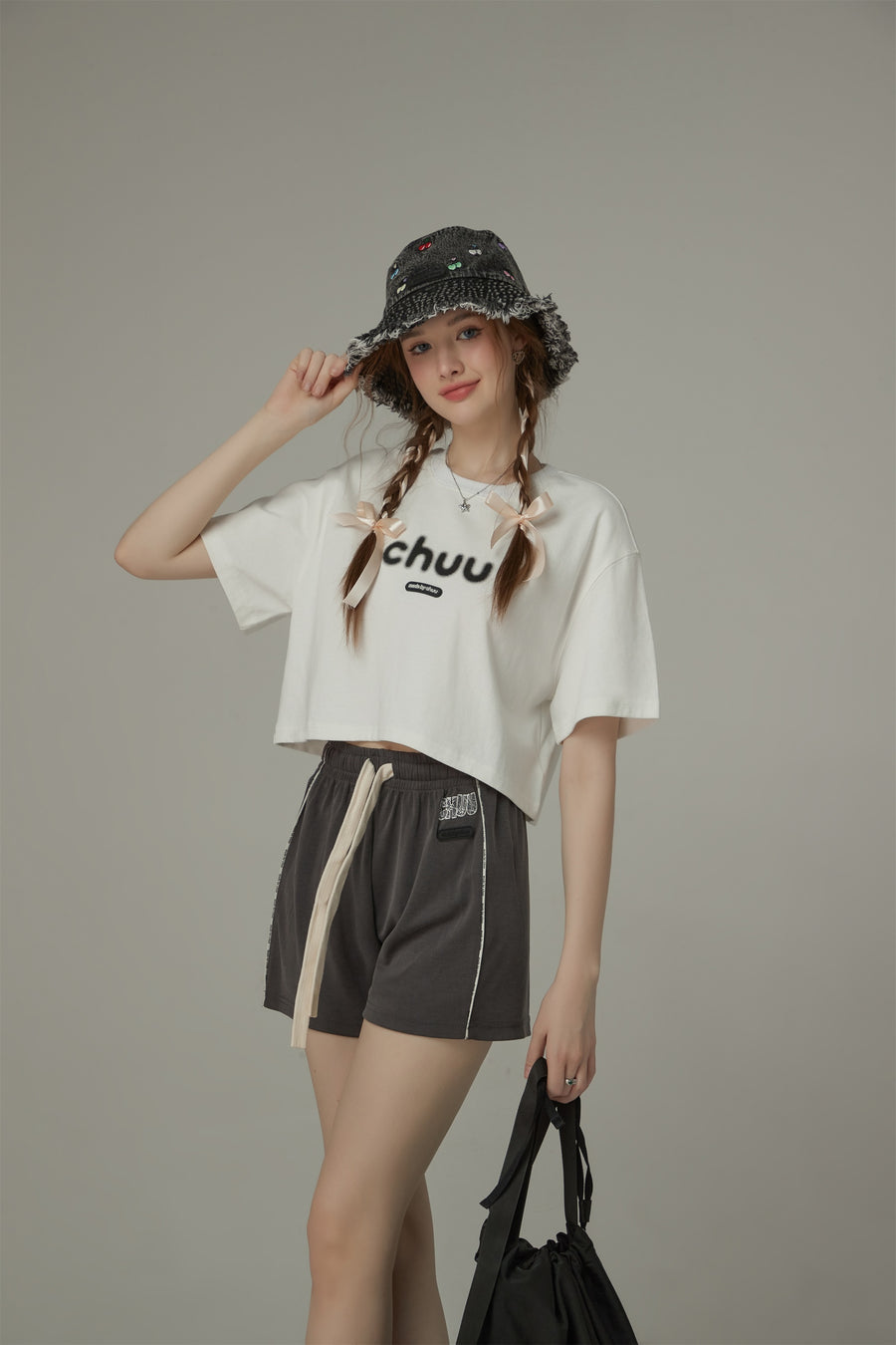 CHUU Multi Color Cherry Denim Bucket Hat