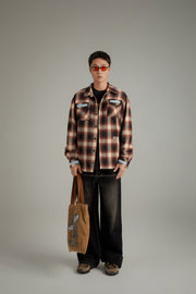 Distressed Checked Boxy Shirt