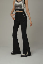 Slit Bootcut Denim Jeans