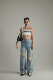 Noe Lettering Vintage Bra Tube Top