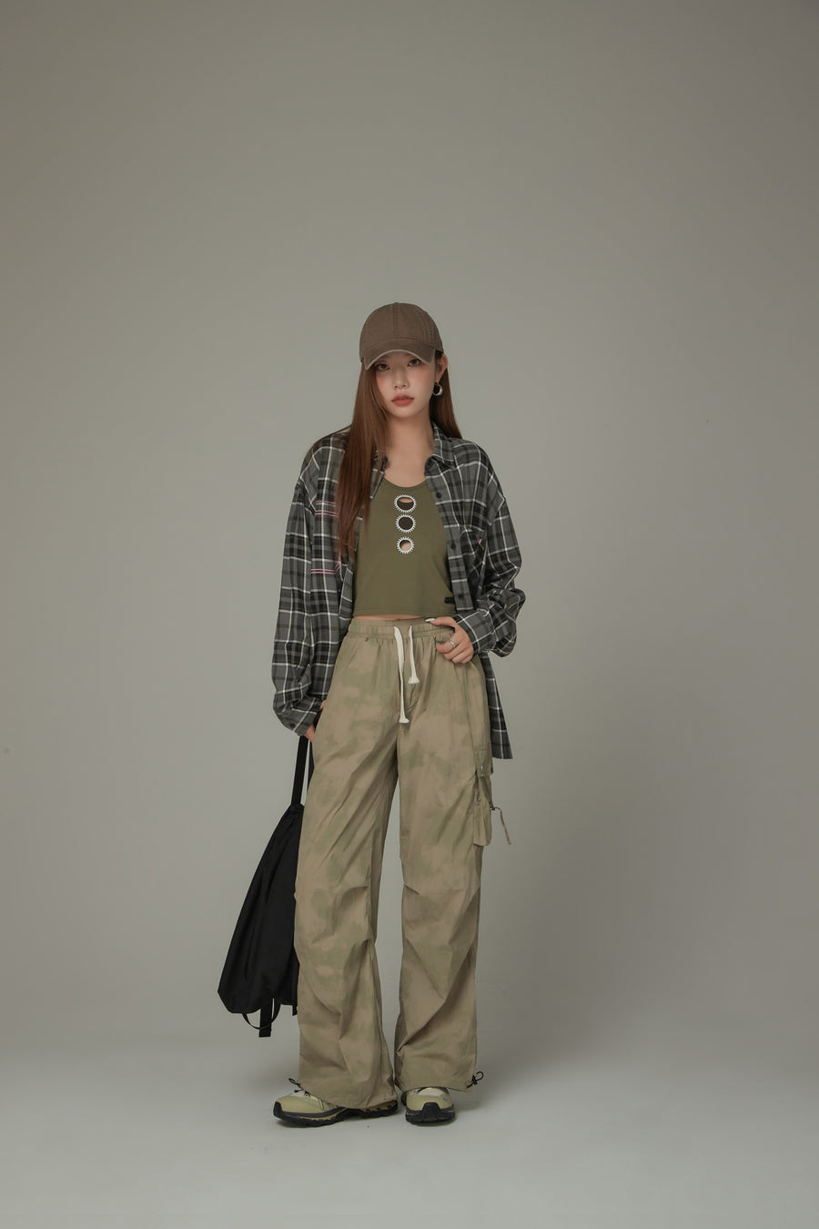 CHUU Checked Loose Fit Long Sleeve Shirt