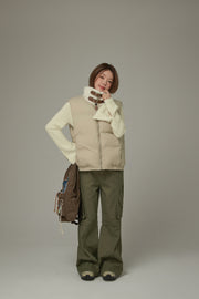 High Neck Collar Padded Vest