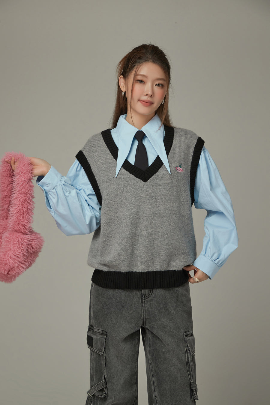 CHUU Color Matching Knit Vest