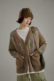 Vintage Flowers Loose-Fit Cardigan