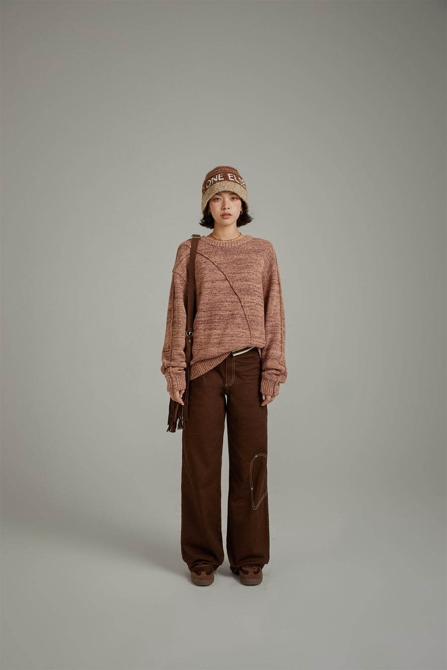 CHUU Diagonal Boxy Knit Sweater