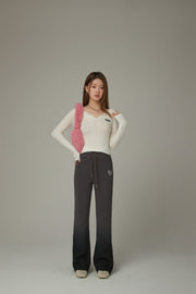 Color Matching Bootcut String Pants