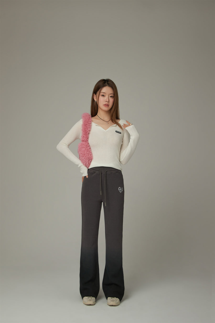 CHUU Color Matching Bootcut String Pants