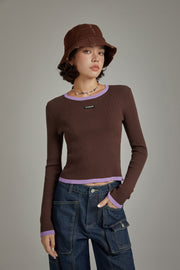 Line Color Scheme Knit Top