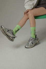 Chuu Lettering Colorful Star High Socks