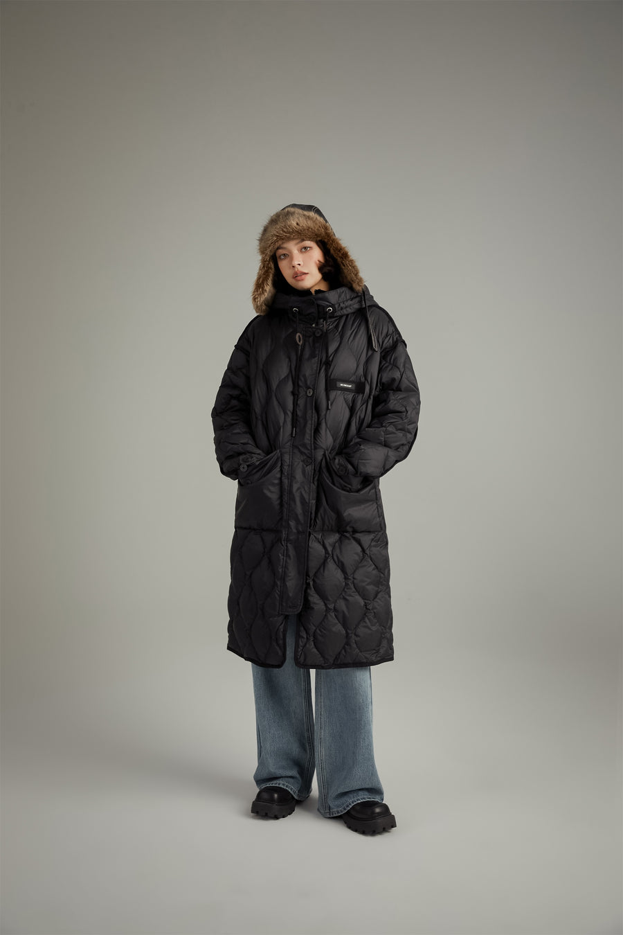 CHUU Hooded Quilted Padded Coat