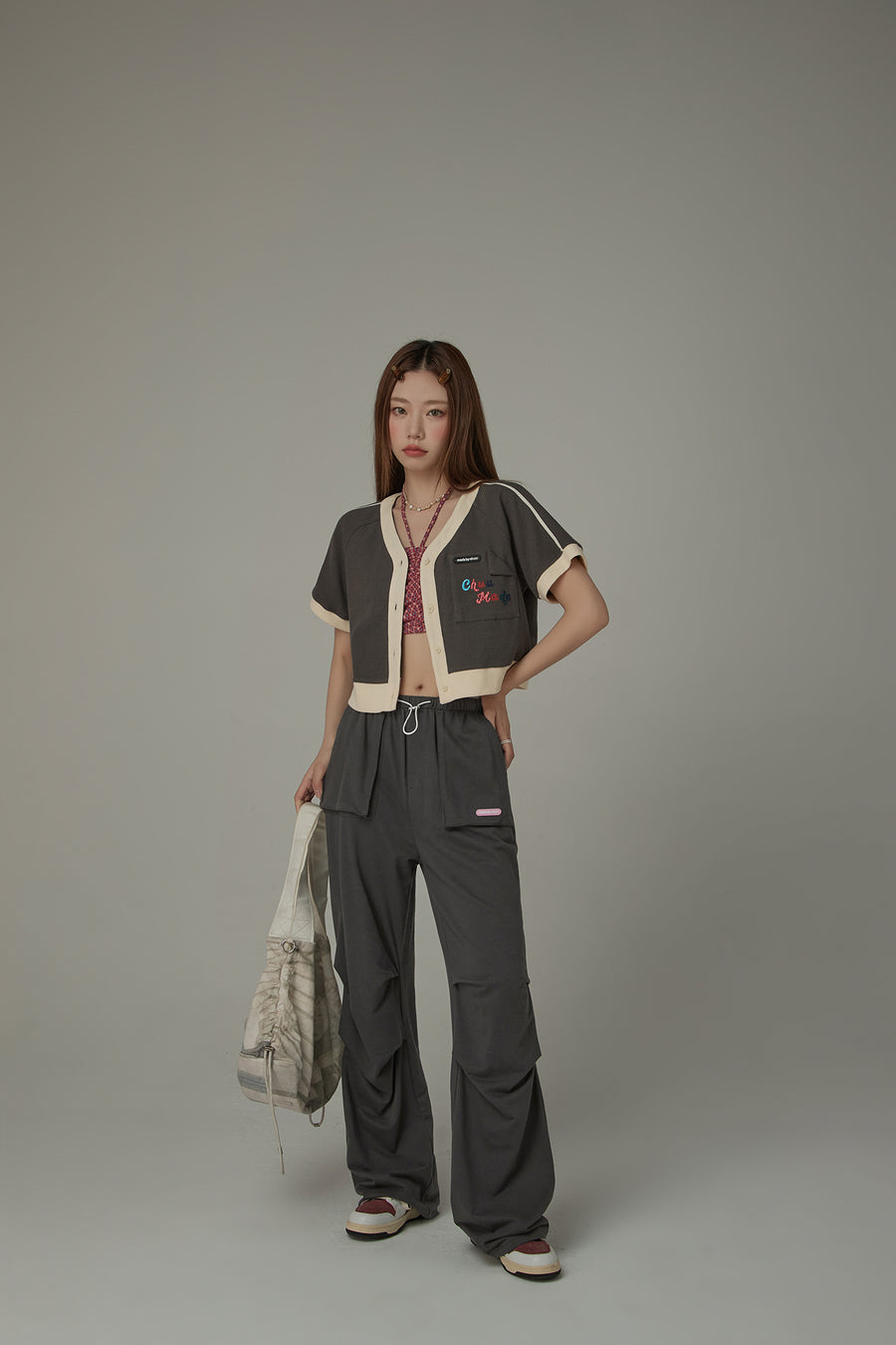 CHUU V-Neck Short Sleeves Button Knit Cardigan