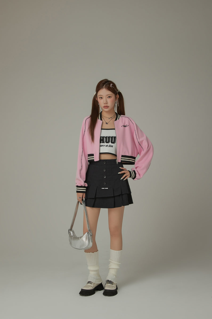 CHUU Varsity Color Sporty Cropped Jacket