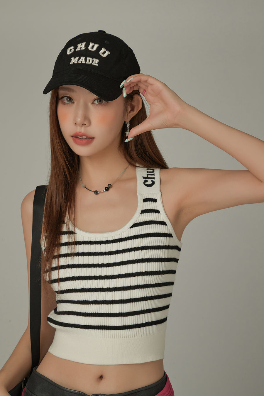 CHUU Striped Crop Sleeveless Top