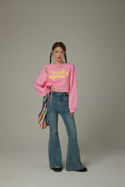 Logo Heart String Crop Sweatshirt