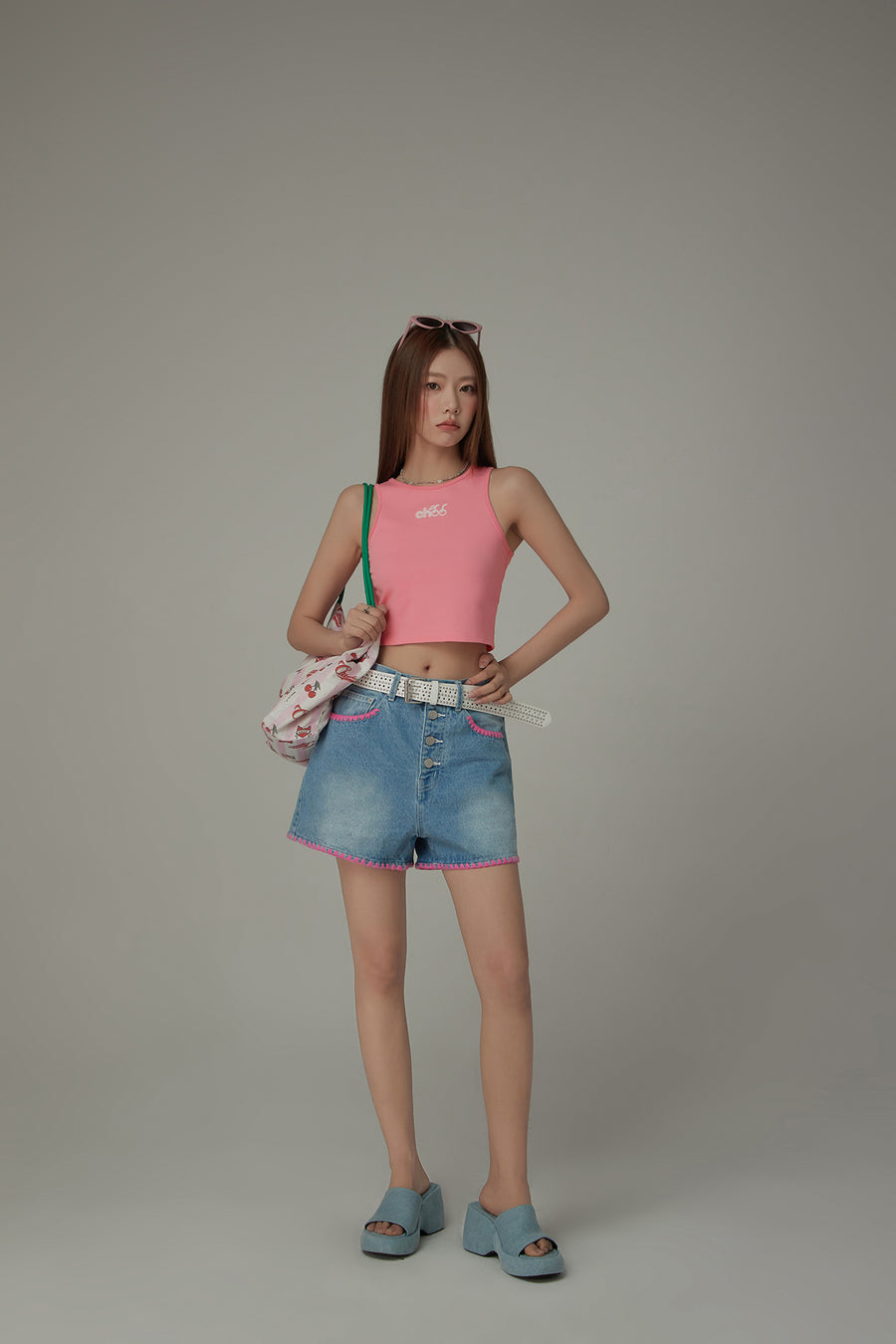 CHUU Chuu Cherry Back-Open Sleeveless Crop T-Shirt