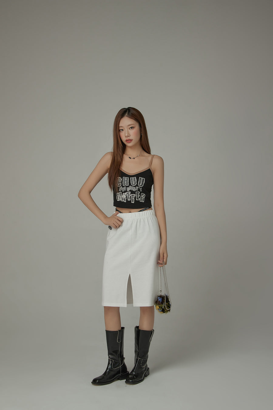 CHUU Chuu Size Doesnt Matter Printed Sleeveless Crop Top