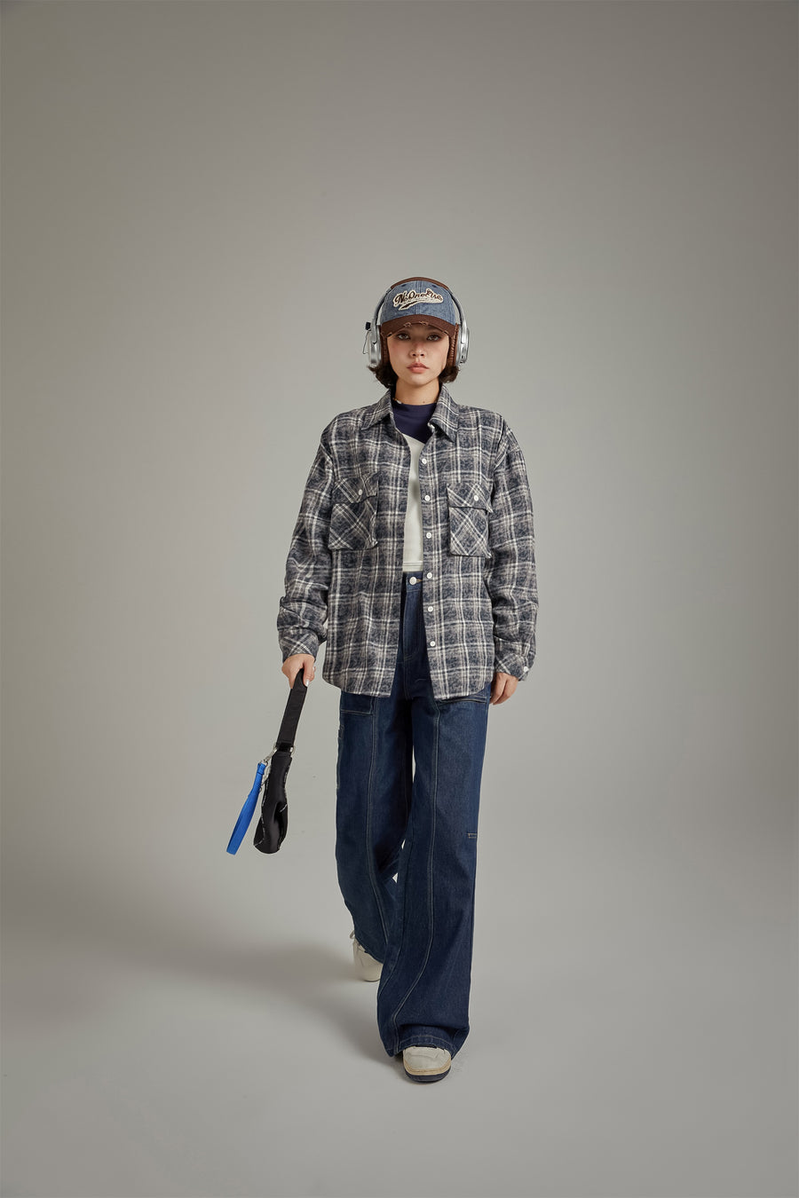 CHUU Back Design Loose Fit Check Shirt