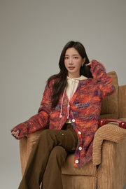 Rainbow Button Knit Cardigan