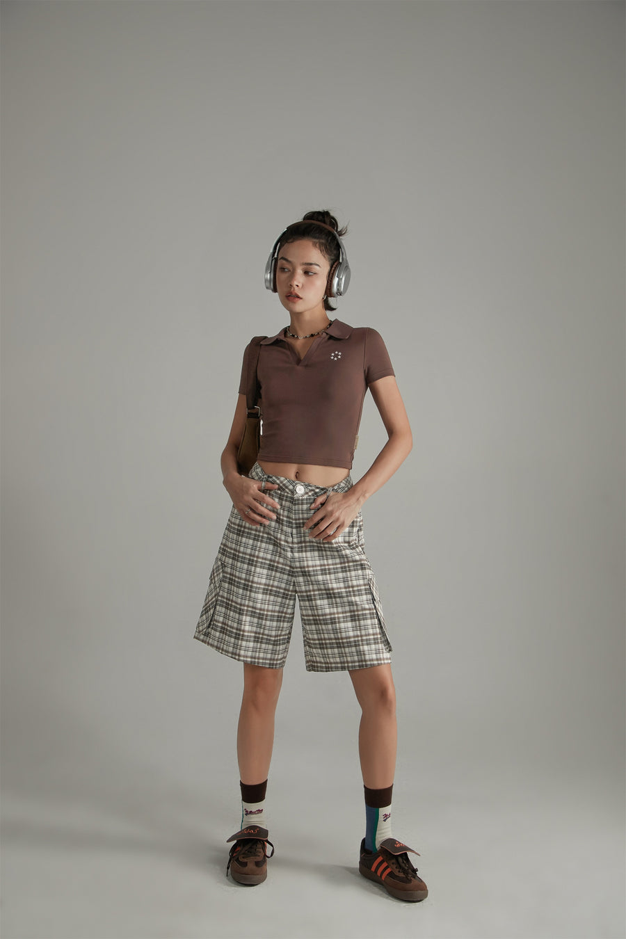 CHUU Retro Checked Color Loosefit Daily Shorts