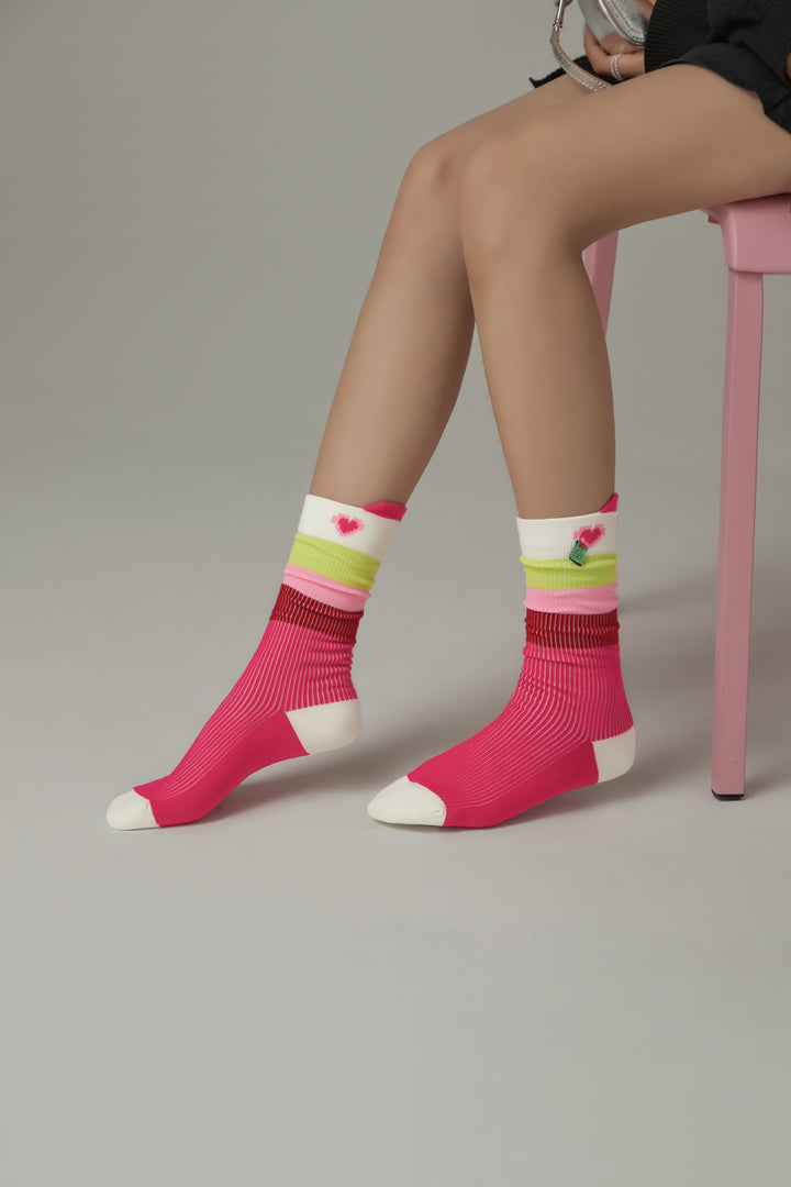 Heart Colors High Socks