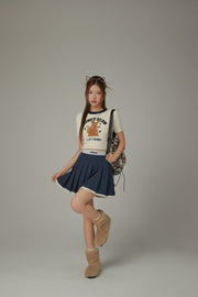 Bunny Club Character Crop Knit Sweater