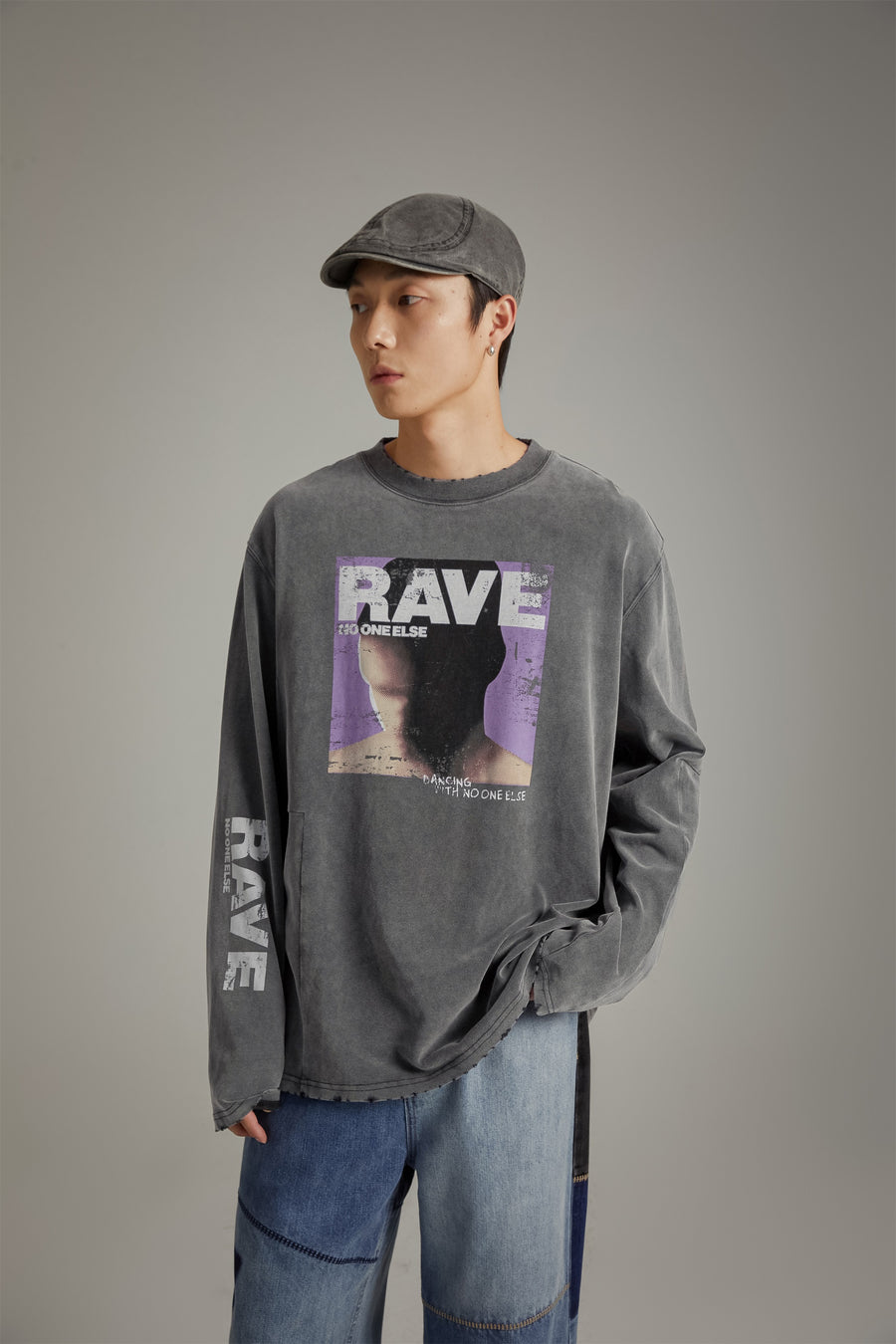 CHUU Rave Vintage Printed Boxy T-Shirt