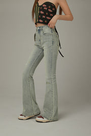 Color Semi Bootcut Jeans