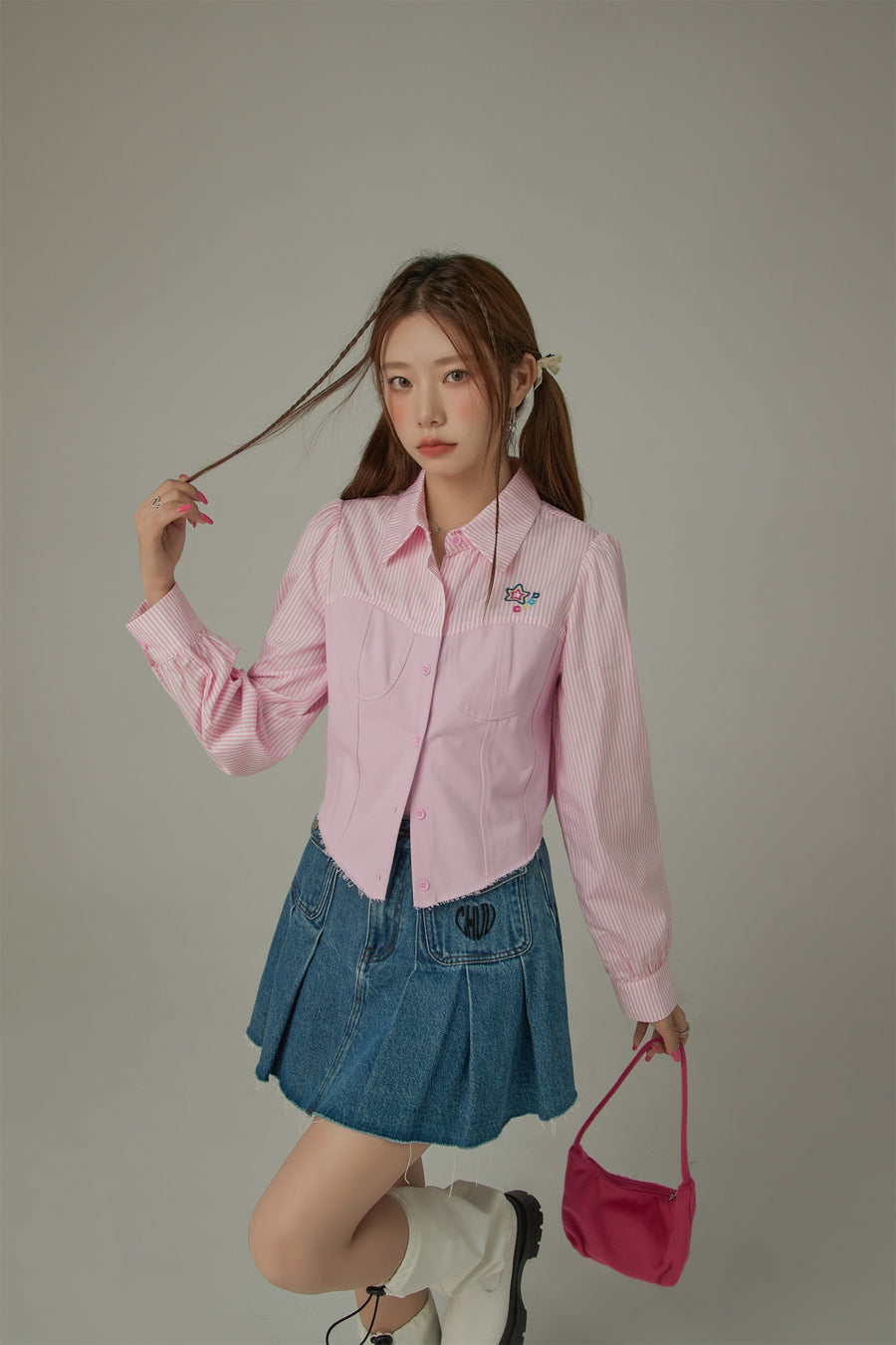 CHUU Color Stripe Long Sleeve Shirt