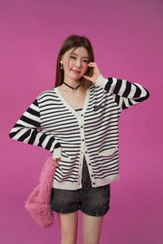 Striped Loose Fit Cardigan