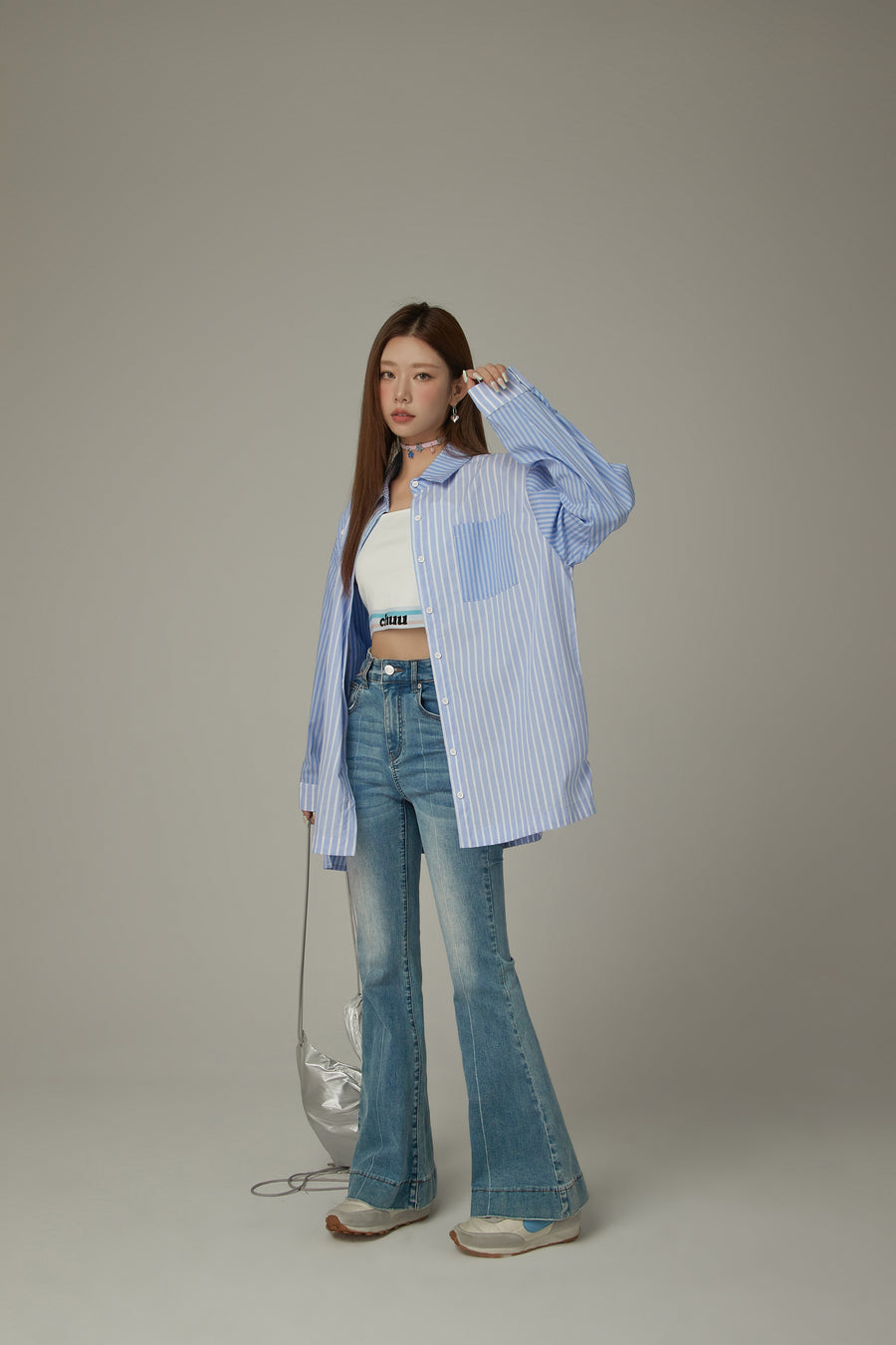 CHUU Striped Pocket Loosefit Shirt