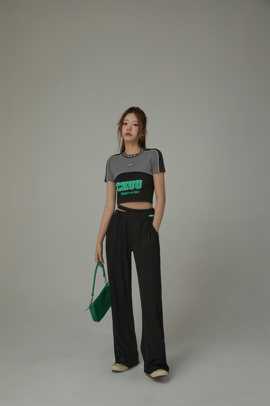 CHUU Banding Loose Fit Slit Daily Pants