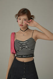 Stripe Sleeveless Slim Strap Top