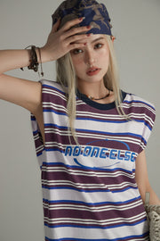 Striped Noe Center Logo Sleeveless T-Shirt Dress