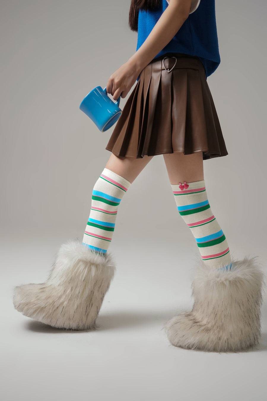 CHUU Striped Knee High Socks